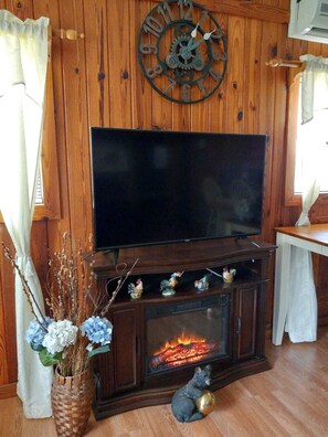 Smart TV and fireplace heater