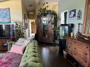 Living room and hall to back of the house