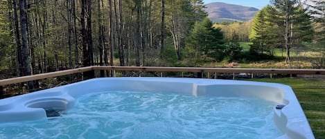 View of mountain from jacuzzi 
