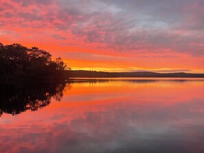 Spectacular Lake Wassookaeg sunset from our dock.