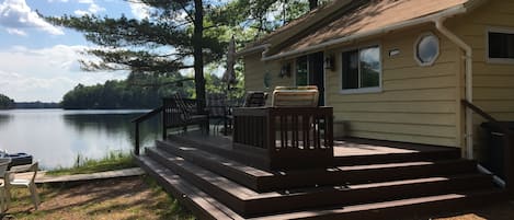 Large deck overlooking the pristine lake. 