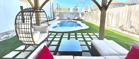 Backyard designed and remodeled with hanging out in mind.