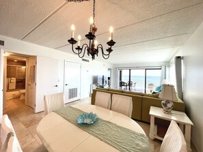 Dining room and Living room with Ocean view.