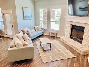 Living area with smart TV.