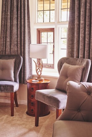 The living room at The Round, Devon