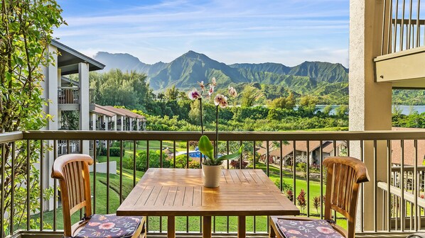 Hanalei Bay Resort #5202 - Dining & Lounging Lanai - Parrish Kauai