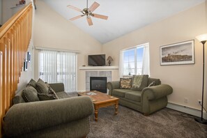 Living Room with Vaulted Ceilings