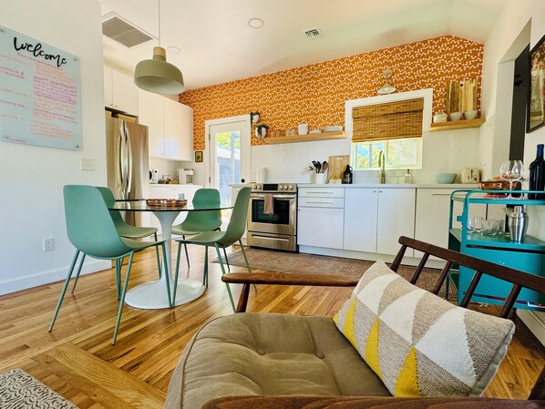 Welcome to our funky bungalow complete with a fully stocked kitchen.