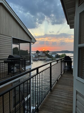 View of the main channel from the front door with exterior access to deck. 