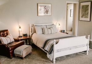 Relax in our cozy bed or curl up with a good book
