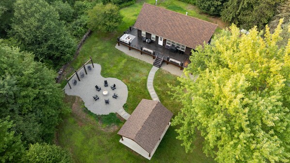 Welcome to Forest Creek Chalet- Your dream getaway with a private airplane hanger and landing strip!