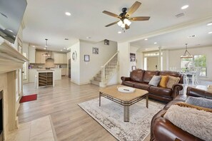 This open-concept home receives tons of natural lighting to help create an open and flowing space