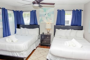 Two queen beds and a large luggage closet so there is plenty of room for everyone.