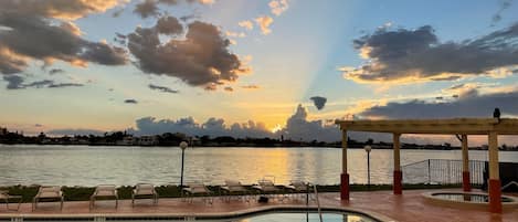 Sunset views from the back porch of the condo.