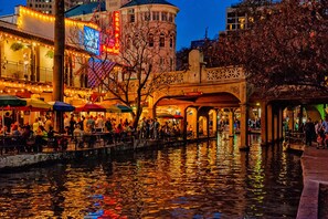 Night lights at the River Walk - 25 min away