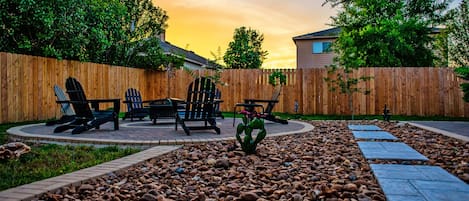 Firepit at sunset