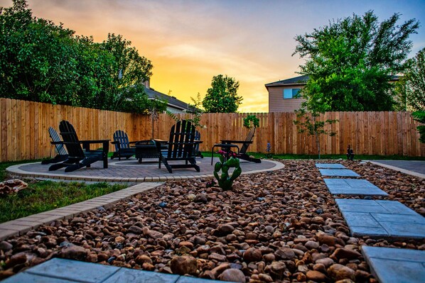 Firepit at sunset