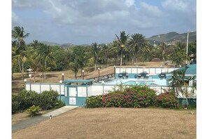 Pool and largest jacuzzi On the island taken from balcony
