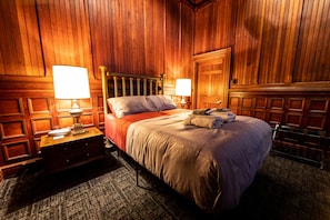 The Byers' Suite includes two private guest rooms. Bedroom includes a queen bed