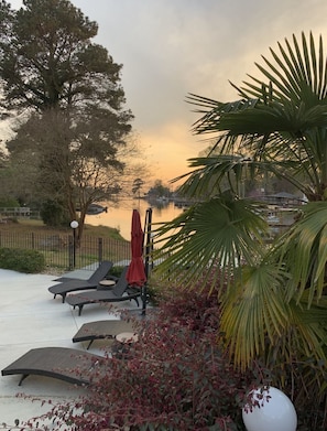 Pool deck view of the lake