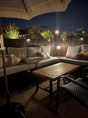 Top floor patio at night