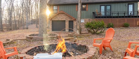 Cabin Exterior | Fire Pit | Outdoor Seating Area | Communal Hangout