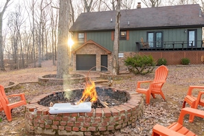 Cabin Exterior | Fire Pit | Outdoor Seating Area | Communal Hangout