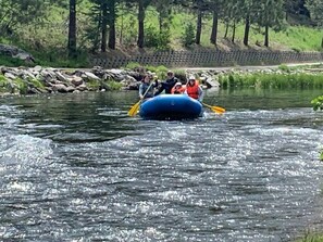 Lake rafting in the summer is great