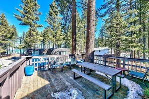 Deck for morning coffee with views of the lake