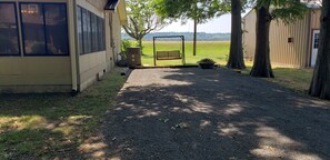 Truck and boat parking on lake Drive side of home