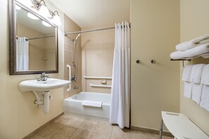 Bright bathrooms are refreshing after a day of adventure.