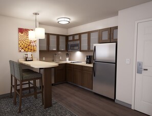 Prepare a meal in the equipped kitchen.