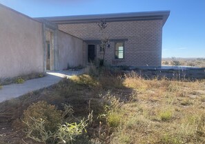 Casita view from behind the property wall