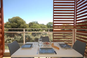 Share meals and laughs on the balcony or terrace. Views vary.