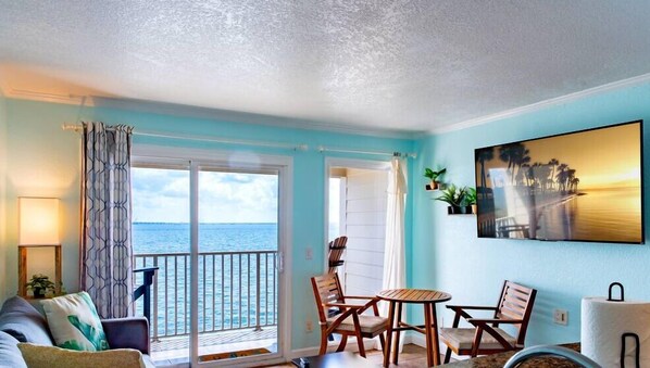 Living Room and view of Tampa Bay