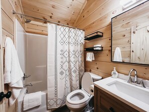 full bath inside cabin