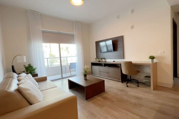 Living area - Queen-size sofa-bed.