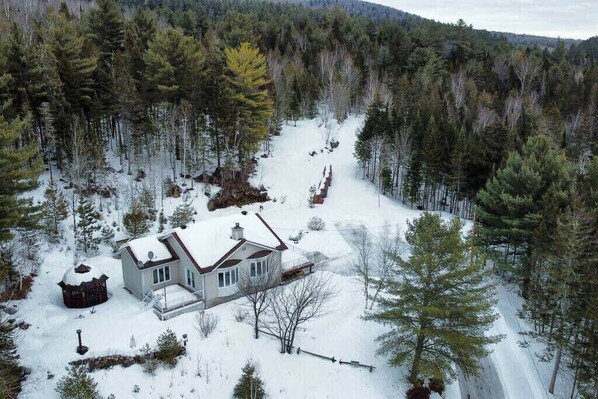chalet en hiver
