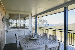 Upstairs outdoor dining