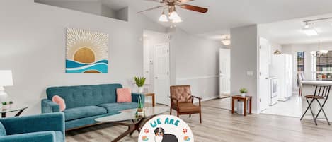 Welcome to the bright and airy living space of Sun Valley, a pet-friendly retreat just off the Interstate in Milton