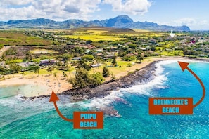Steps Brenneckes and Poipu Beach!