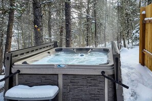 Winter Exterior | Private Hot Tub