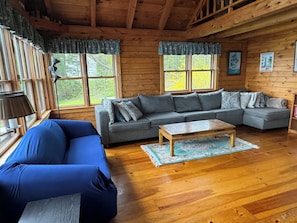 Plenty of seating for everyone in the living room.