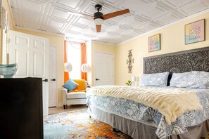 King size bed, master bedroom