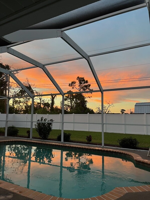 Relax in our heated pool at Sunset