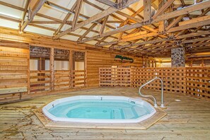Hot tub located in a common area for Snowcrest guest.
