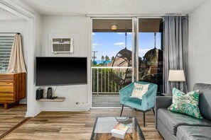 Living room with air conditioning box unit