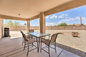 Covered Patio | Outdoor Dining Area | Gas Grill