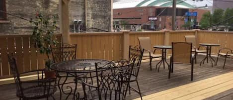 Patio overlooking Panther Arena and 1/2 block from Fiserv