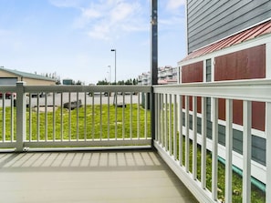 Enjoy the breathtaking view and fresh air on our wide balcony.